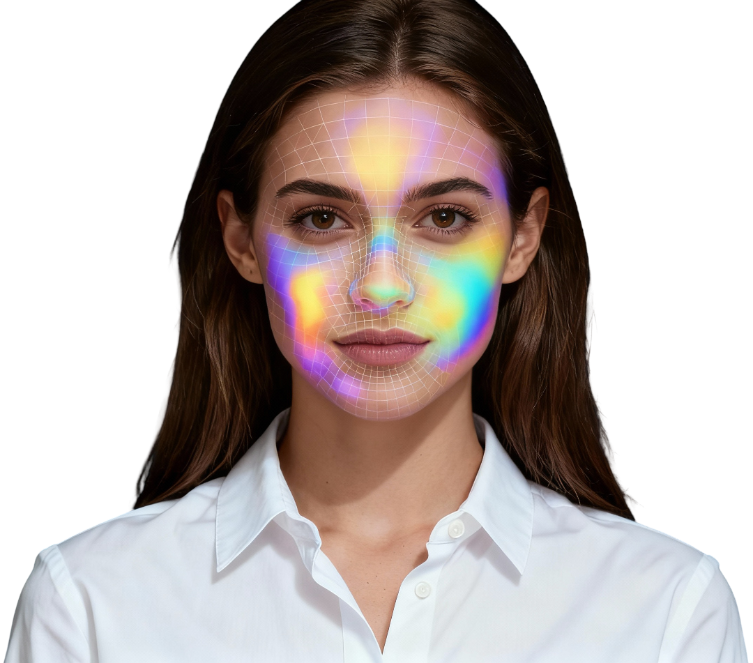 Insurance applicant with Spectro biometric overlay